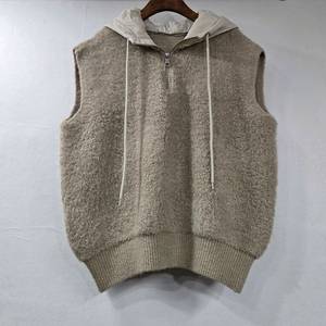 울 패딩 후드조끼