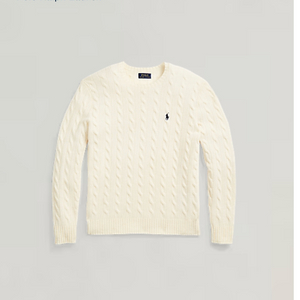폴로 케이블 니트 캐시미어 스웨터 라지 사이즈