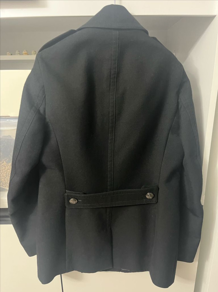 버버리 런던 블랙 하프 코트--3