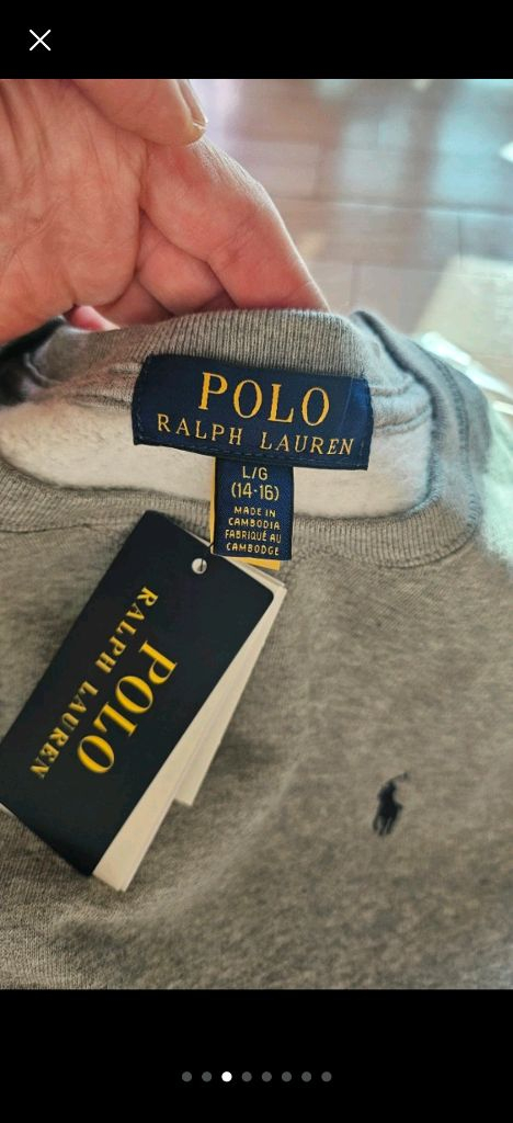 폴로랄프로렌 보이즈L 기모맨투맨 회색 정품 새상품 9만원 (여성성인 55가능)--2