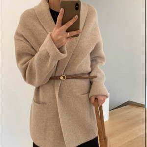 유메르 숄벨트가디건 오트베이지