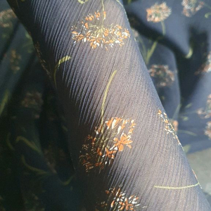 검정색(블랙) 플라워 쉬폰 원단