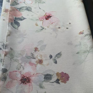 연베이지(연한 살색) 플라워 쉬폰 원단