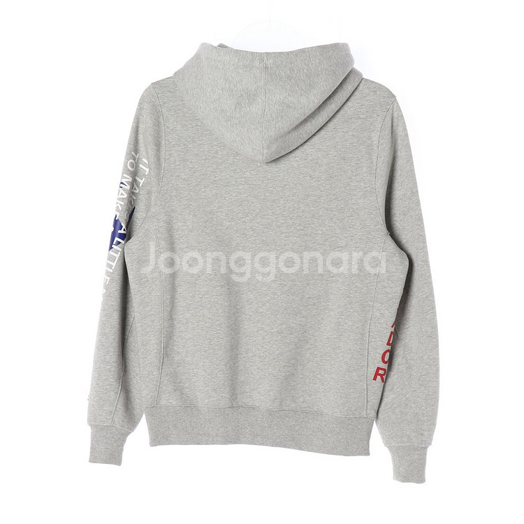 [M]챔피온 멜란지그레이 레터링 프린팅 오버핏 기모 후디 후드티--3