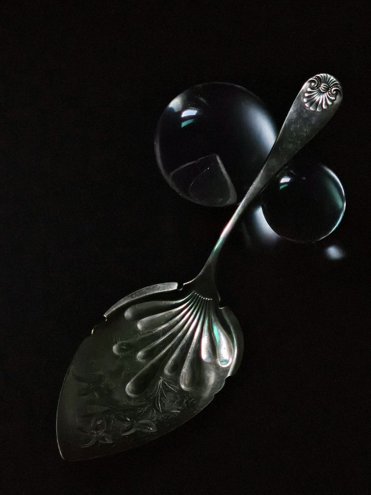 빈티지 실버 케익서버 이미지