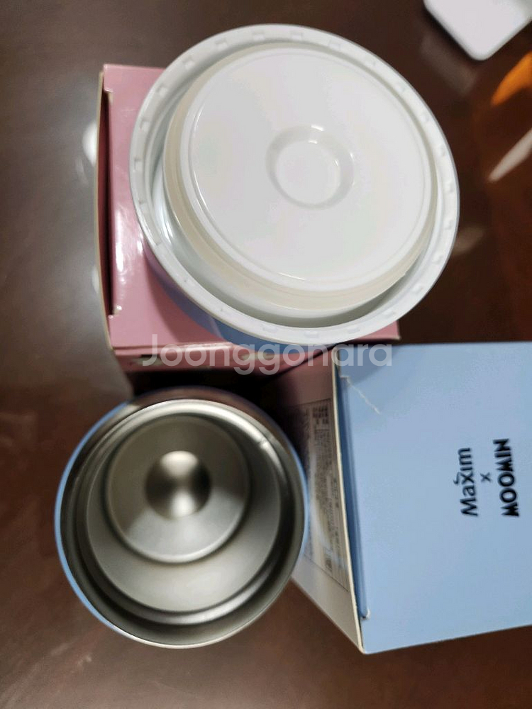 맥심 사은품 무민 캐렉터 푸드컨테이너 보온병 죽통--2