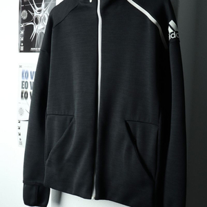 (M) 아디다스 후드집업 넥워머 폴리 블랙