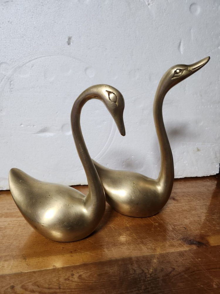 동재품 오리 2마리 브론즈 이미지