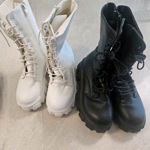 여성 통굽 워커 부츠 2족 세트 이미지