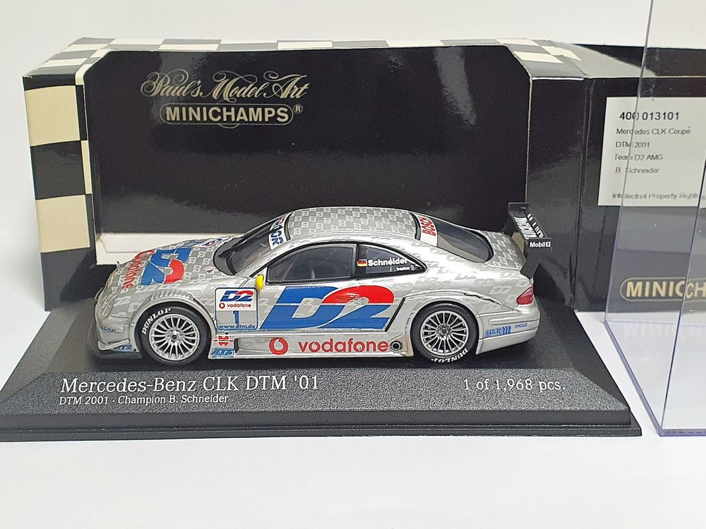 1:43 1/43 미니챔프 메르세데스 벤츠 CLK DTM 2001 챔피언 - 레이스카 다이캐스트 모델 이미지