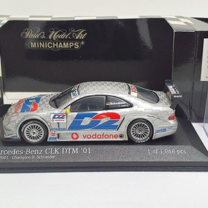 1:43 1/43 미니챔프 메르세데스 벤츠 CLK DTM 2001 챔피언 - 레이스카 다이캐스트 모델 이미지