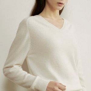 더캐시미어 브이넥 니트 캐시미어100