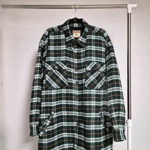 프리) 오버핏 누빔 체크 셔츠