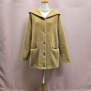 보들 퍼 후드 울 가디건