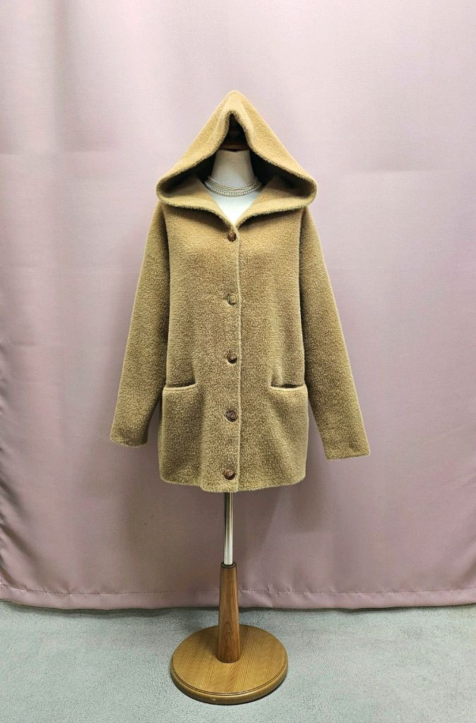 보들 퍼 후드 울 가디건--2