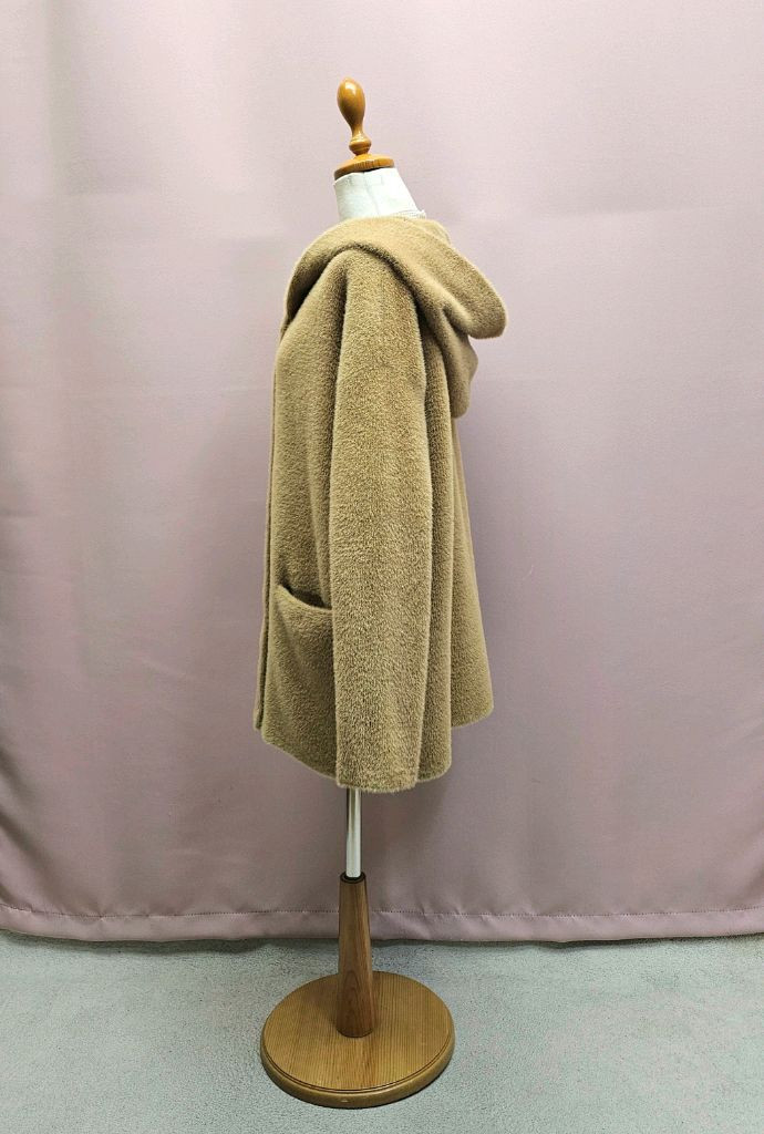 보들 퍼 후드 울 가디건--5