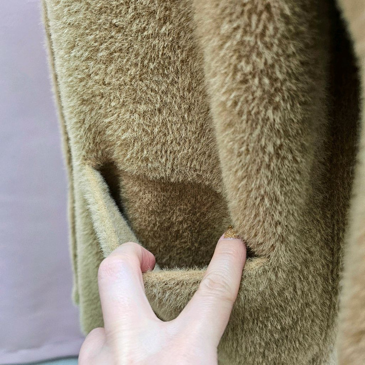 보들 퍼 후드 울 가디건--6