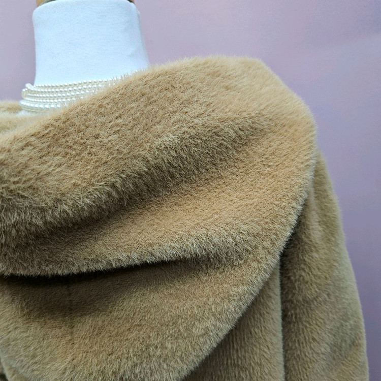 보들 퍼 후드 울 가디건--8