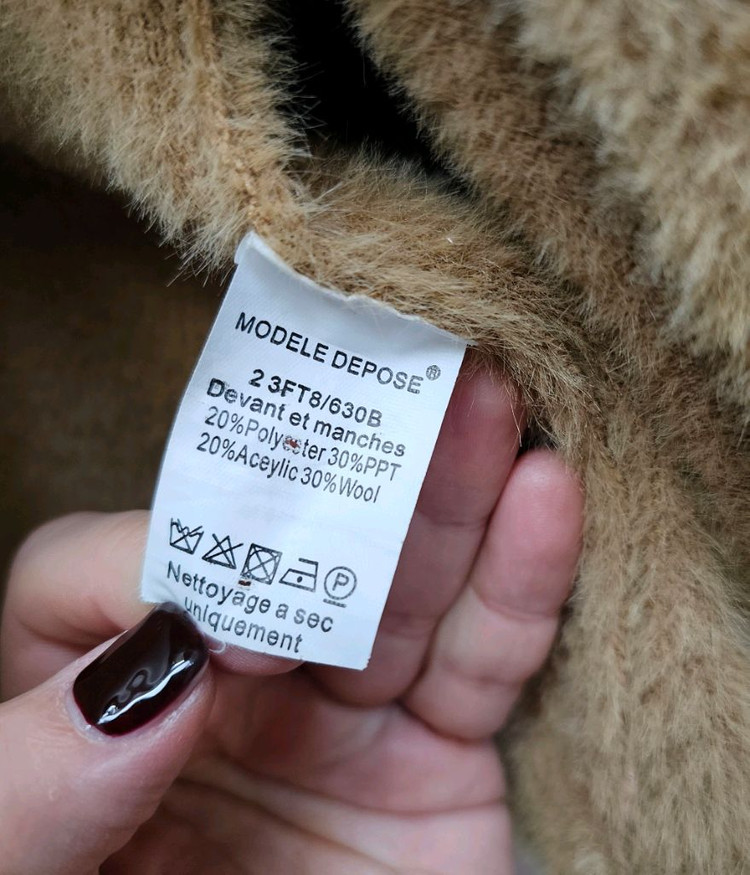 보들 퍼 후드 울 가디건--9