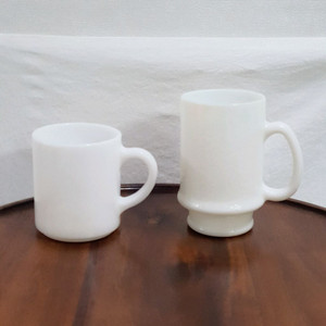 빈티지 밀크컵 밀크글라스 2개 일괄