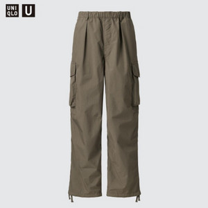 유니클로 U 와이드핏 파라슈트 카고팬츠 카키