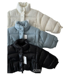 아워 푸퍼 크롭 숏패딩 조끼 가능 투웨이 JXL