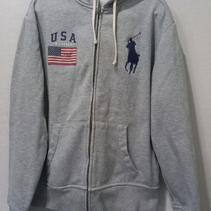 폴로 POLO 빅포니 성조기 USA 그레이 후드집업 95/M