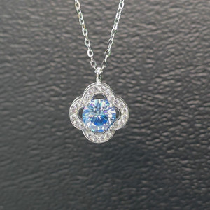 [새상품] 1캐럿 랩다이아 모이사나이트 클로버 목걸이 (실제 다이아랑 구분 불가 / 소장용) 이미지