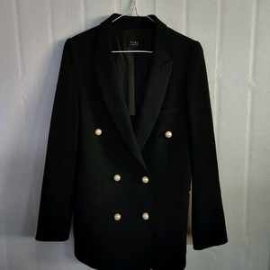 TIME 타임 블랙 더블 브레스트 자켓/총장73/가슴45/