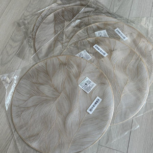 원형 테이블 매트 6개 샴페인 골드 새상품