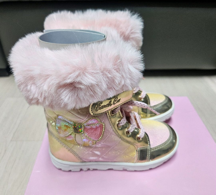 (새상품) 프렌치캣 핑크 리본 방한화 이미지