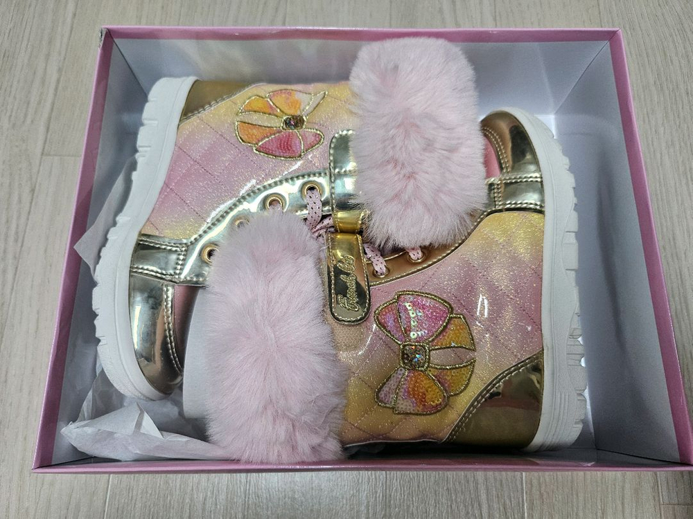 (새상품) 프렌치캣 핑크 리본 방한화 이미지