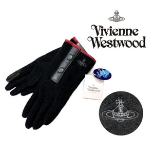 비비안 웨스트우드 orb 자수 투톤 장갑 블랙 (새상품)