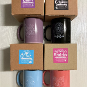 리제로 애니플러스콜라보카페 굿즈 머그컵 에밀리아,에키드나,렘,베아트리스 이미지