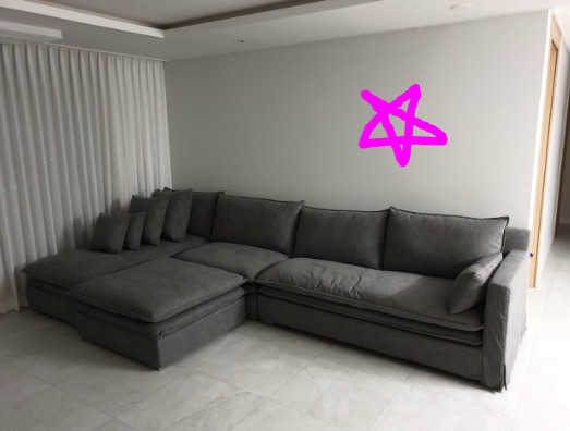 도모디자인 헬레나 4인용 카우치 코튼화이트 구스다운 패브릭 소파 이미지