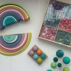 토이앤플레이 무지개 원목 발도르프 교구 일괄