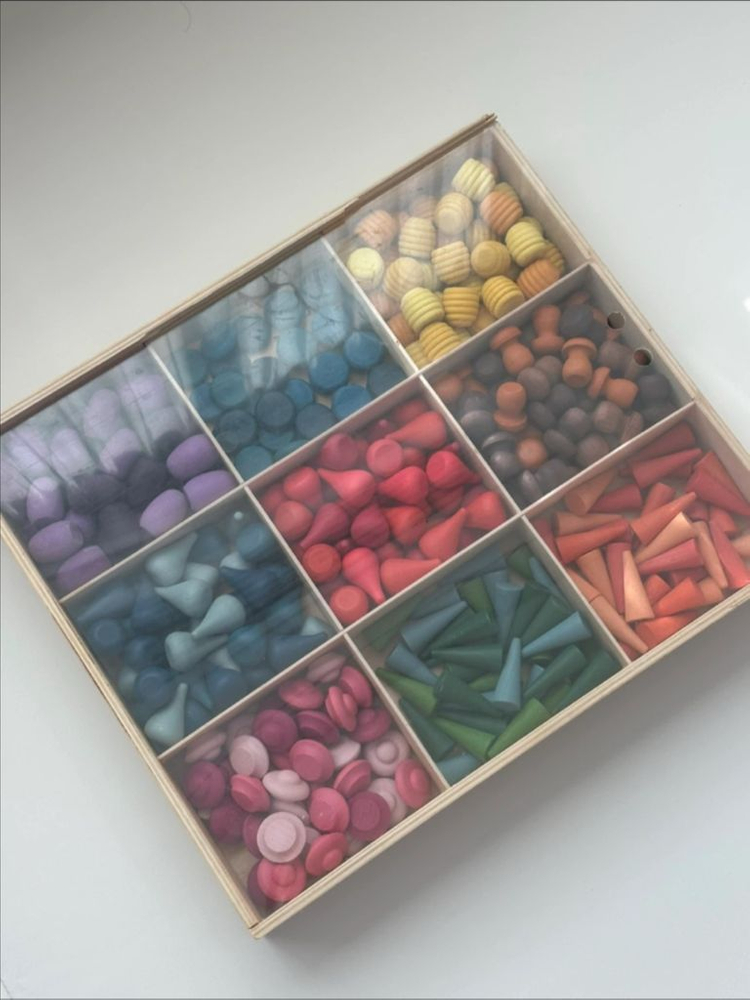 토이앤플레이 무지개 원목 발도르프 교구 일괄--2