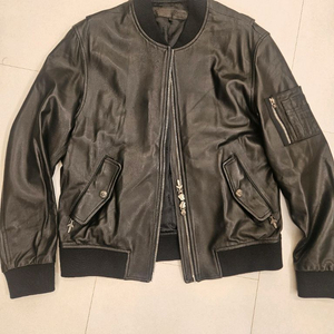 크롬하츠 925실버 가죽 래더 MA-1 자켓