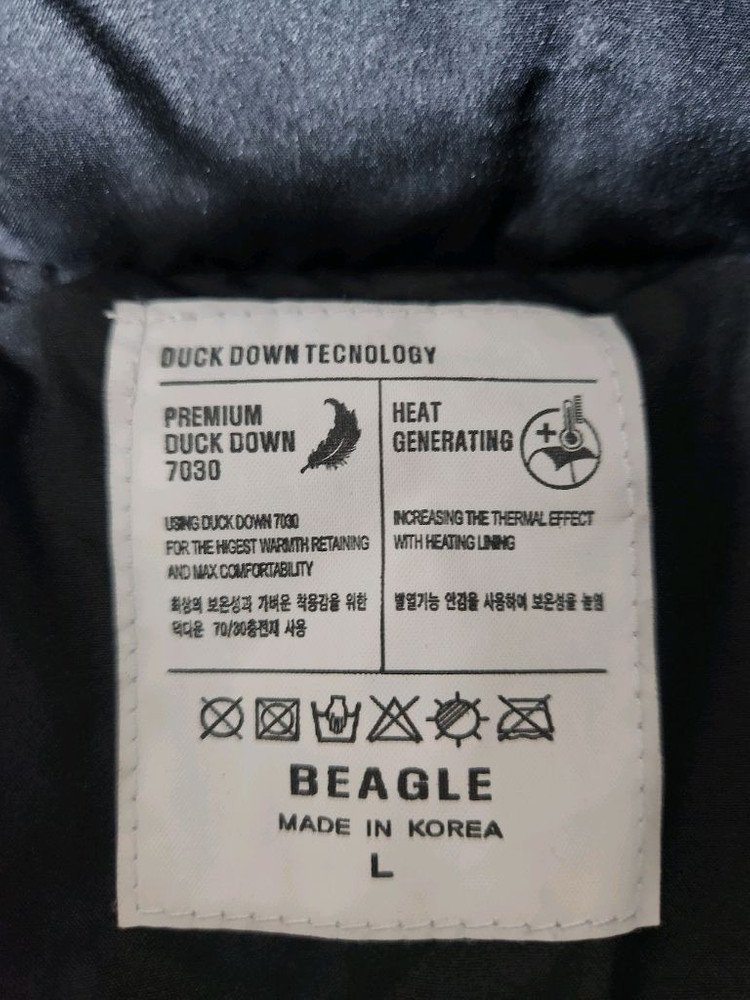비글 키즈패딩 덕다운롱패딩 블랙 L사이즈 팔아요--3
