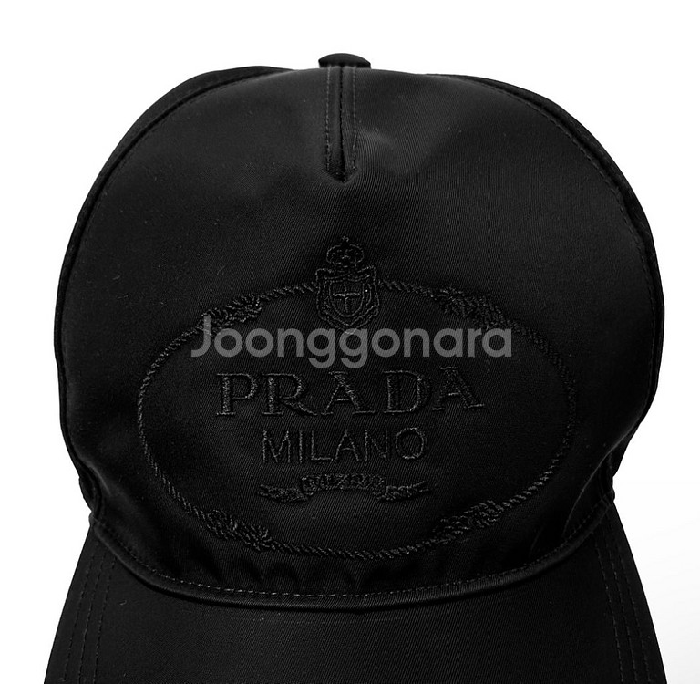 M] 프라다 엠브로이드 자수 로고 나일론 베이스볼 볼캡--4
