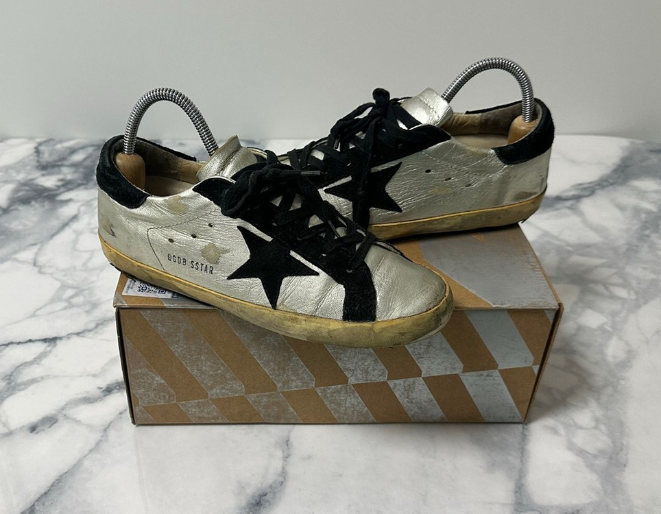 [36] 골든구스 슈퍼스타 실버 스니커즈--1