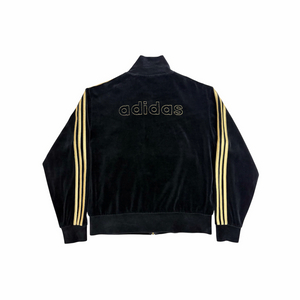아디다스 벨벳 벨루어 빅로고 검골 트랙탑 져지 집업 자켓 100 L