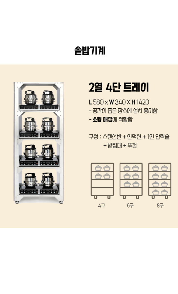 치치쿠쿠 업소용 인덕션 솥밥기계 6구 세트｜전시품 미사용 새제품｜직거래/화물 가능--5