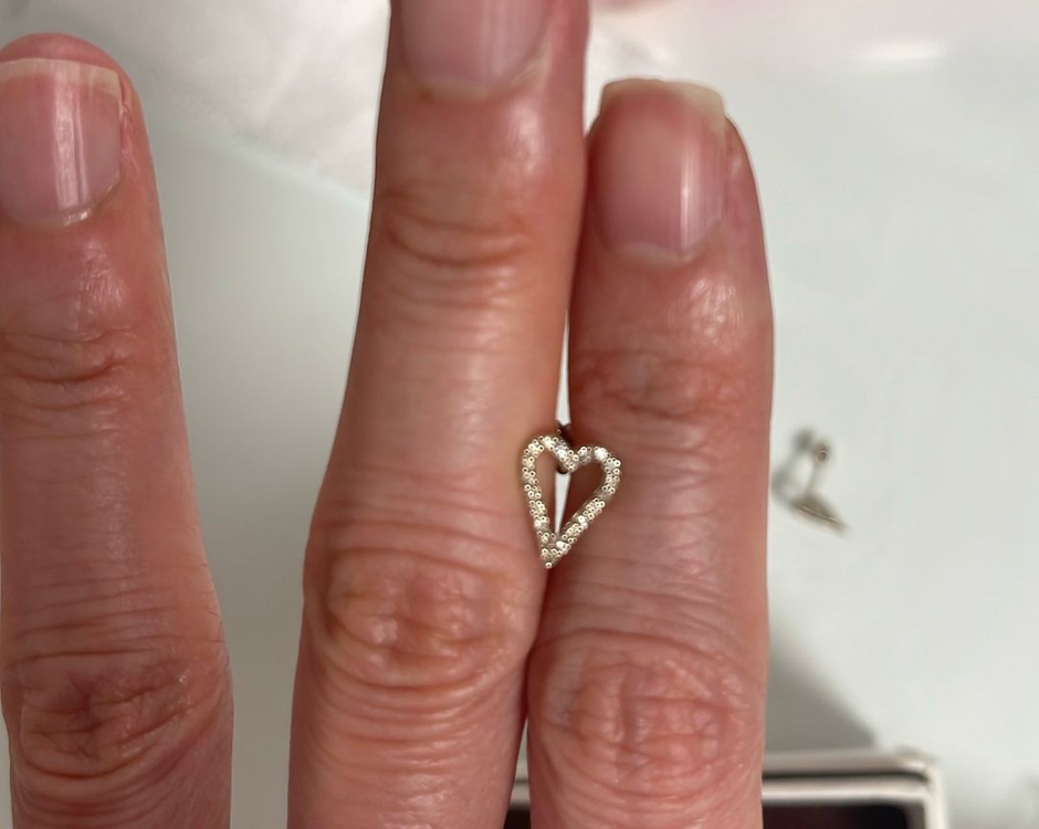 14k 하트 꼬냑다이아 피어싱(바6mm)--1