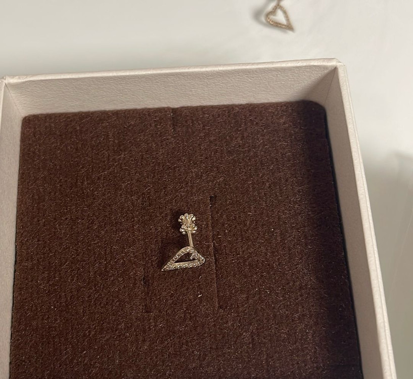 14k 하트 꼬냑다이아 피어싱(바6mm)--3