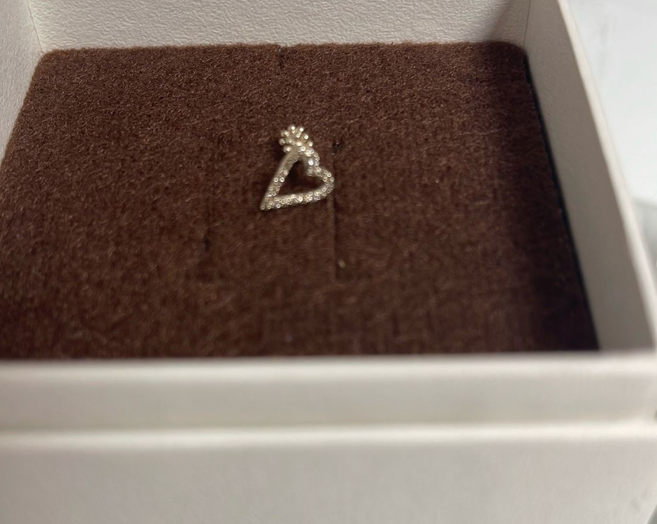 14k 하트 꼬냑다이아 피어싱(바6mm)--4