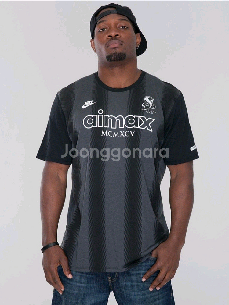 [해외M]나이키 에어맥스95 크루OG 울트라블랙 티셔츠--2