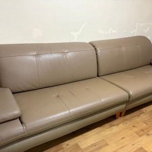 자코모 가죽 4인용 소파