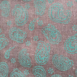 초콜릿색 페이즐리 패턴 30수 면직기 원단