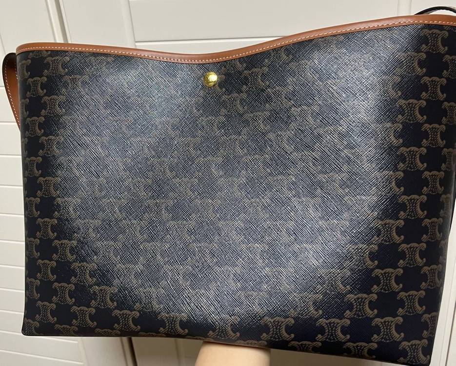 셀린느 소프트 쇼퍼 백 - 트리옹프 캔버스 & 카프스킨--8